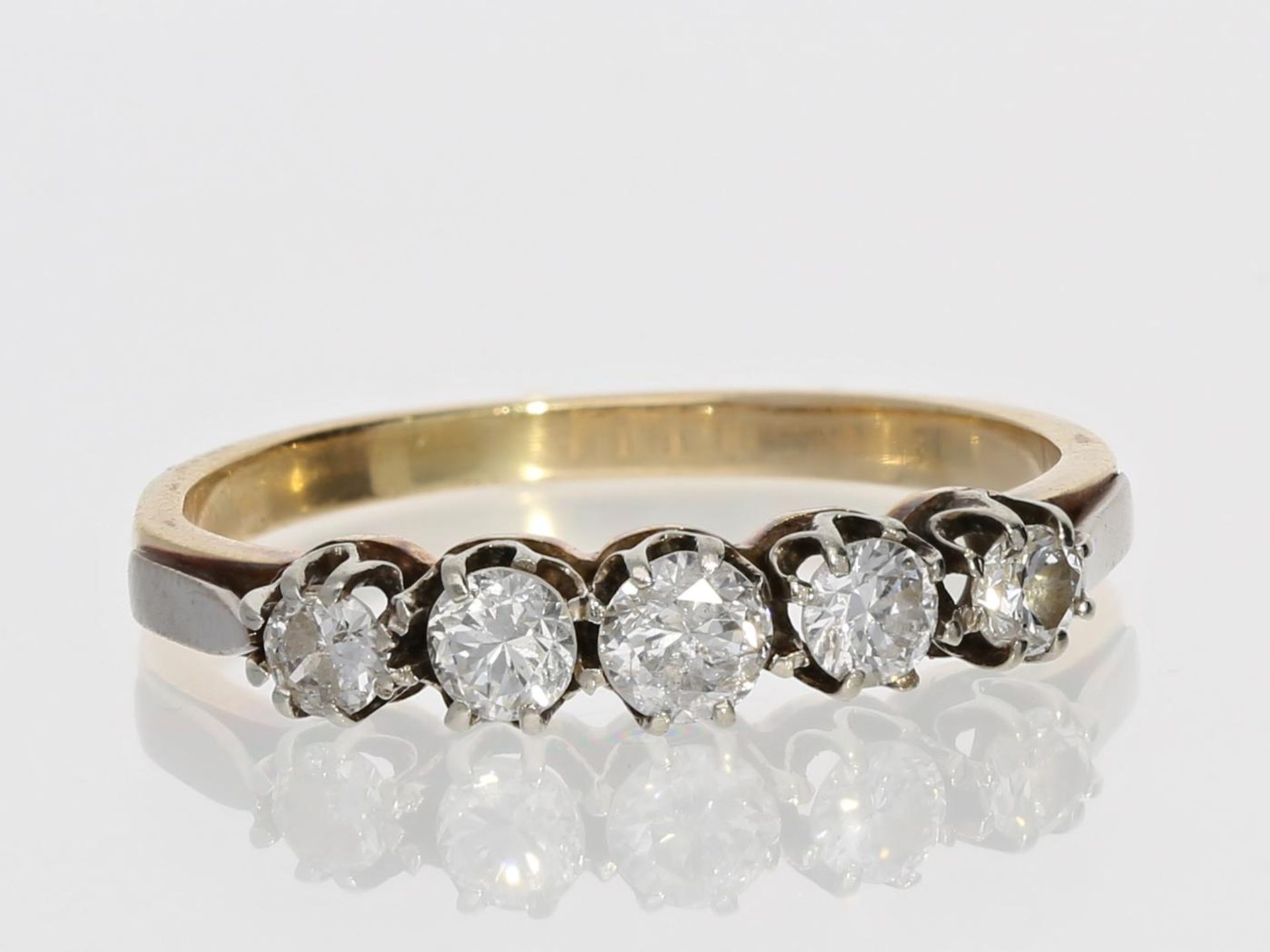 Ring: antiker Diamantring, um 1930 Ca. Ø16,5mm, RG51, ca. 1,9g, 14K Gelbgold, alte