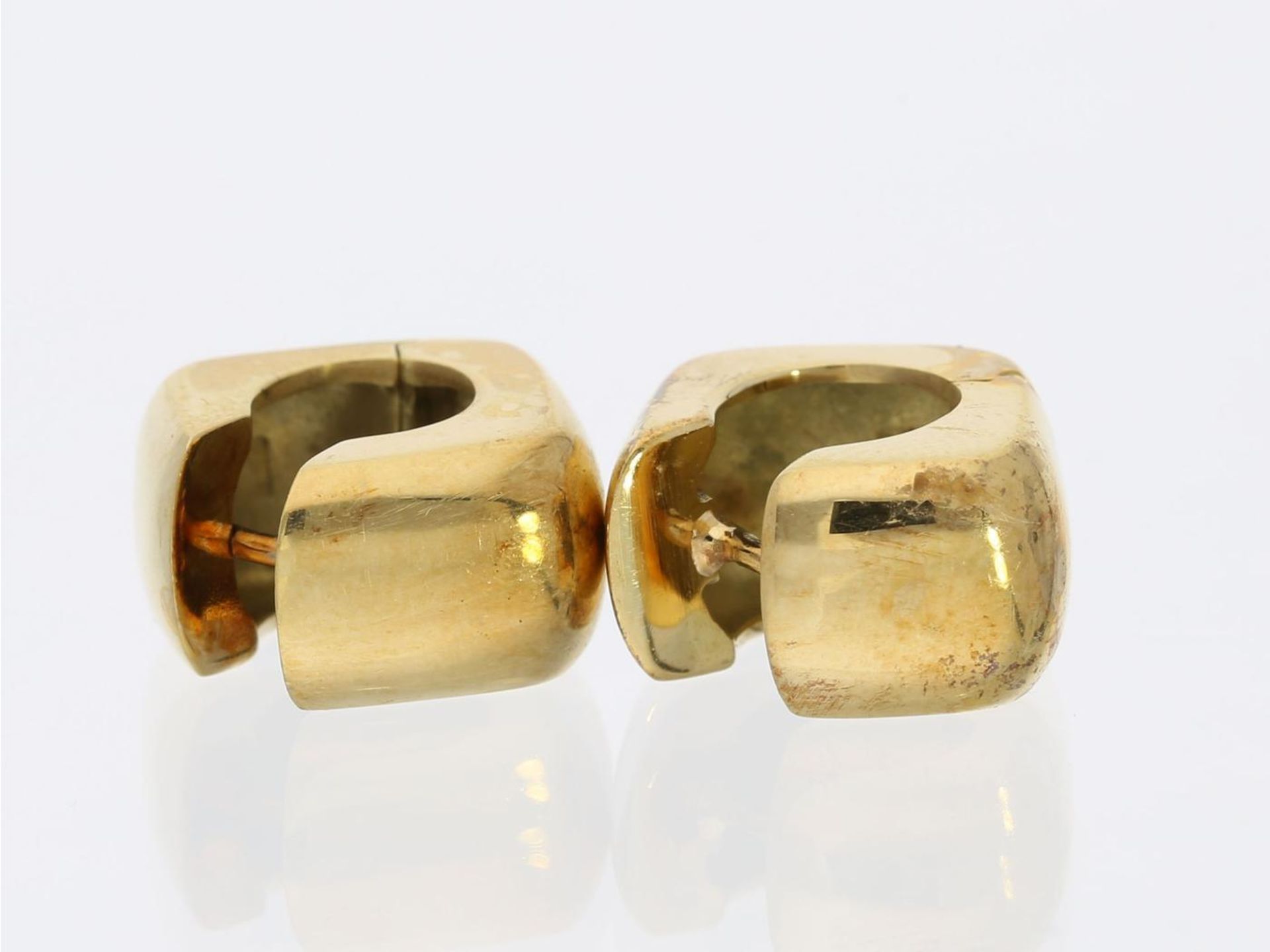 Ohrschmuck: massive vintage Creolen in 18K Gold Ca. Ø15mm, ca. 11,2g, 18K Gold, solide