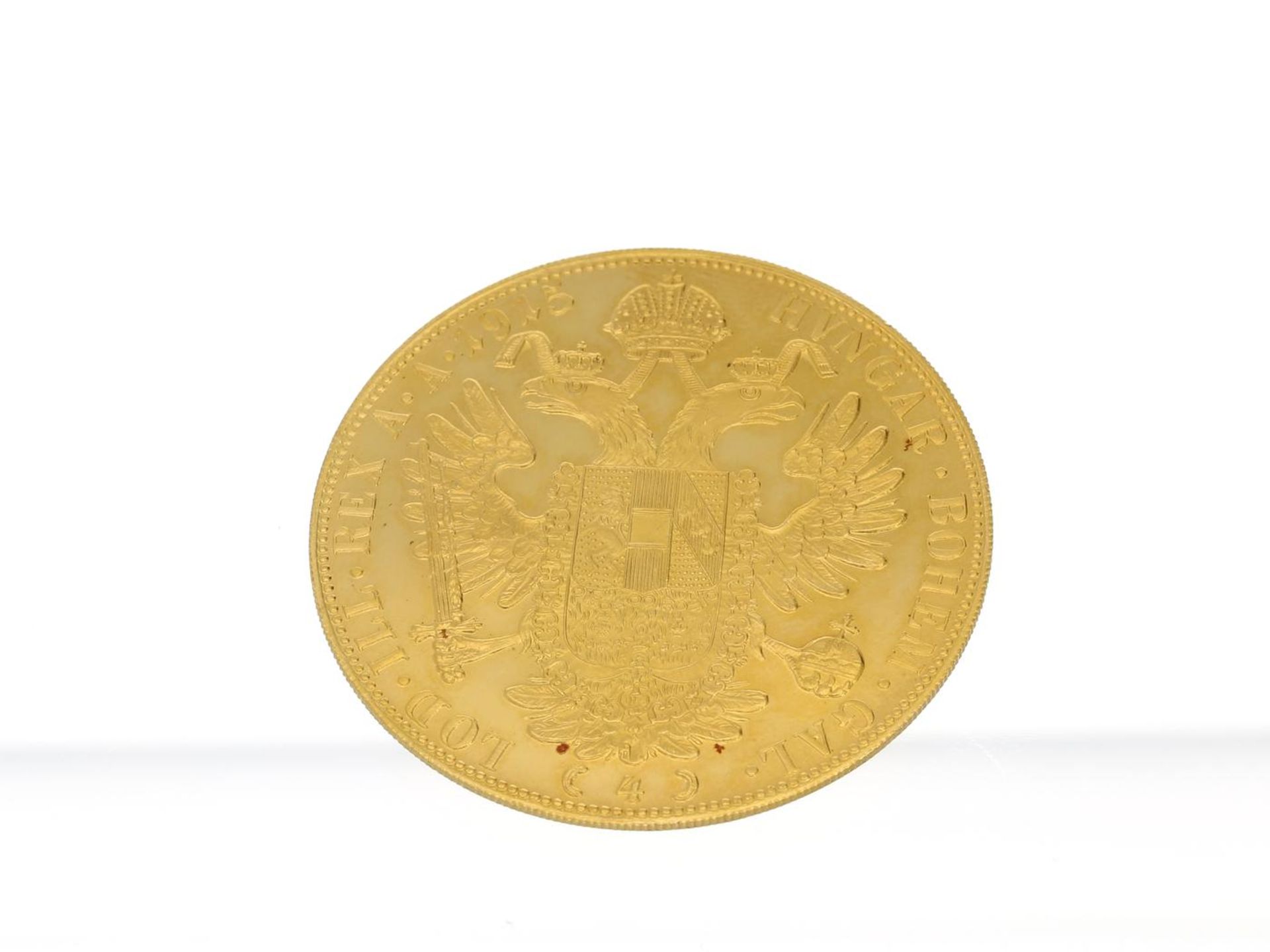 Münze: Goldmünze Österreich 4 Dukaten Øca. 40mm, ca. 13,9g, 986er Gold, Kaiser Franz Joseph, 4 - Bild 2 aus 2