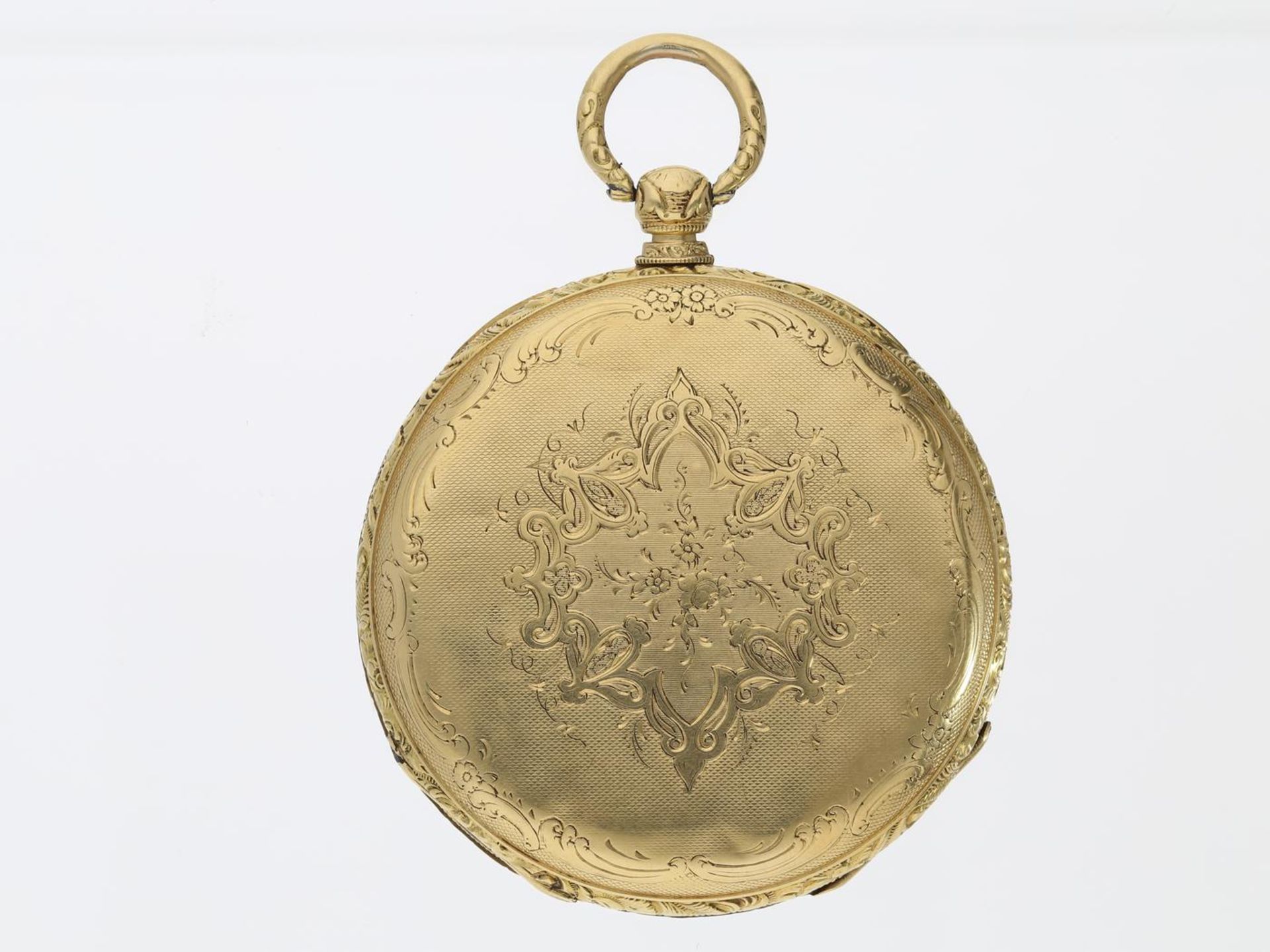 Taschenuhr: französische Golduhr, signiert Lepine a Paris No.33516, ca. 1830 Ca. Ø46mm, ca. 54g, 18K - Bild 3 aus 3