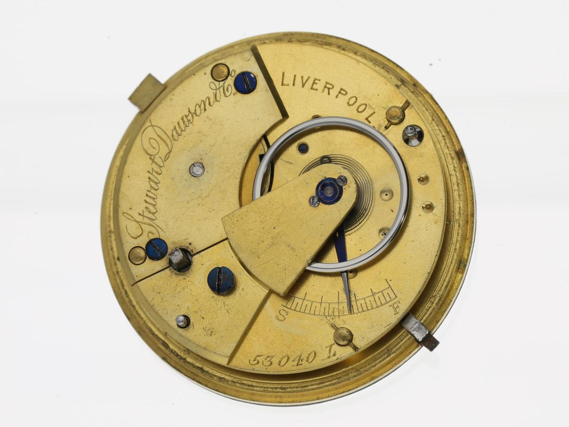 Taschenuhr: englische Savonnette, Steward Dawson Liverpool, 1883 Ca. Ø52mm, ca. 110g, - Bild 2 aus 3