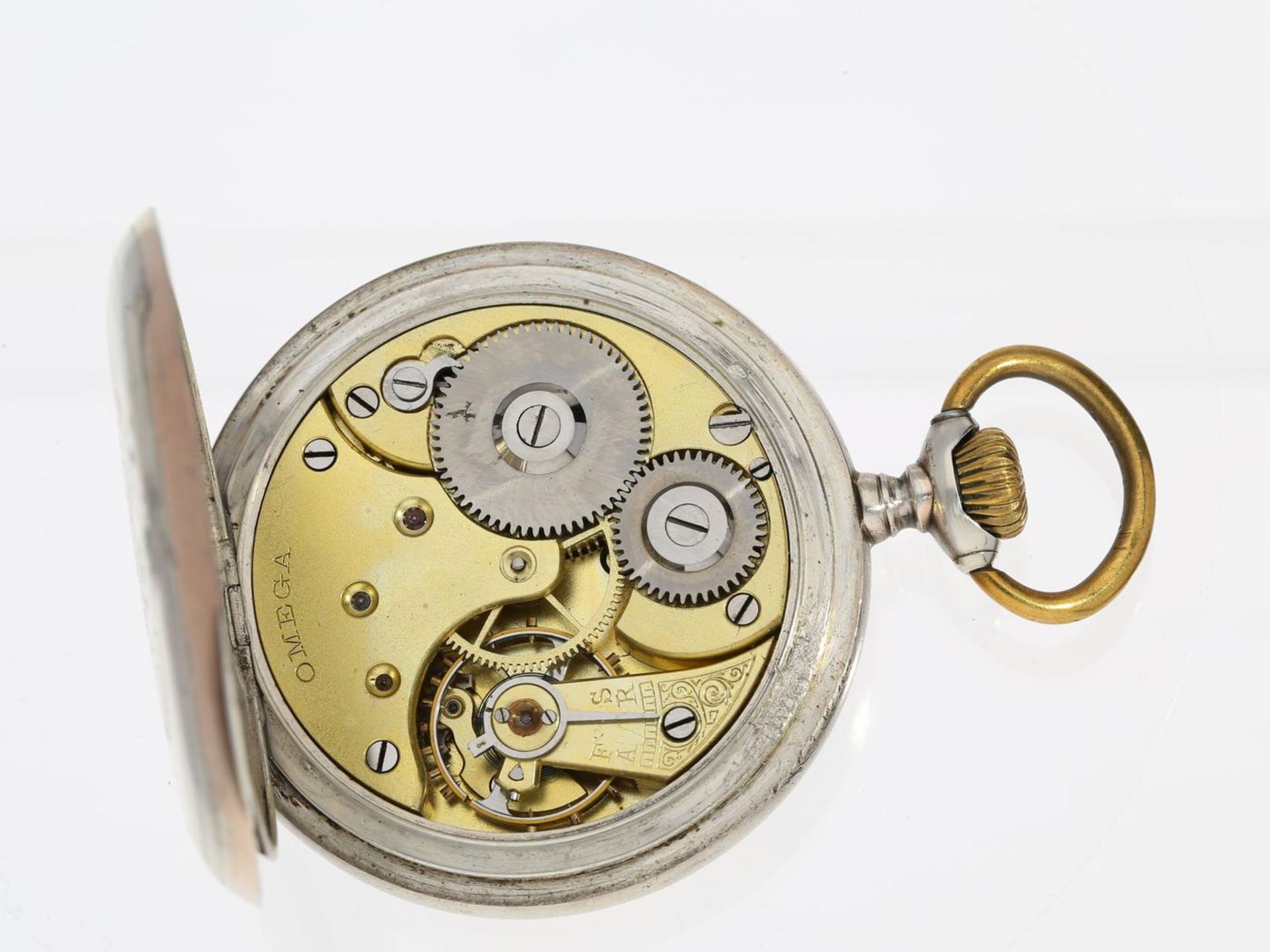 Taschenuhr: silberne Herrenuhr von Omega, Schweiz um 1900 Ca. Ø49mm, ca. 80g, Silbergehäuse, - Image 2 of 3