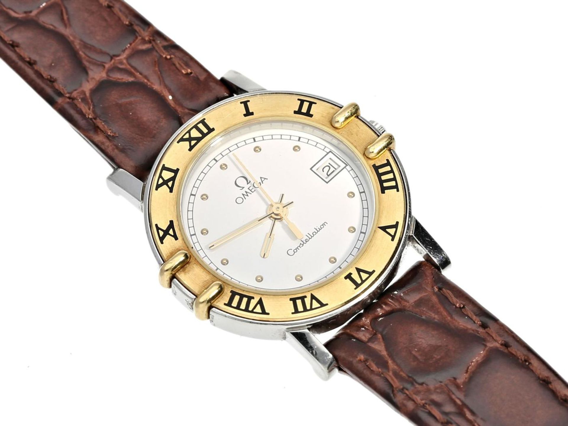 Armbanduhr: hochwertige Damenuhr, Omega Constellation Stahl/18K Gold Ca. Ø26mm, Edelstahl/18K