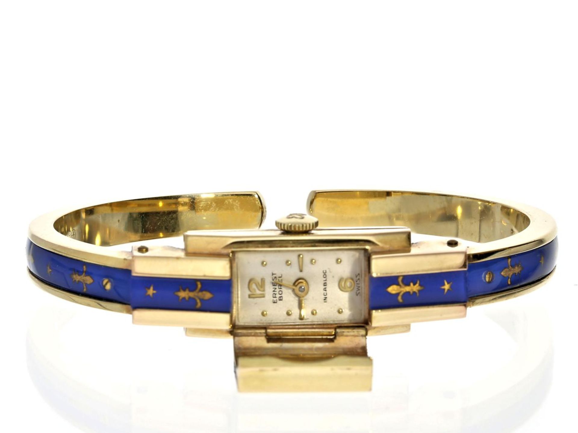 Armbanduhr: dekorative, vintage Spangenuhr der Marke "Ernest Borel", vermutlich um 1960 Ca. 11mm