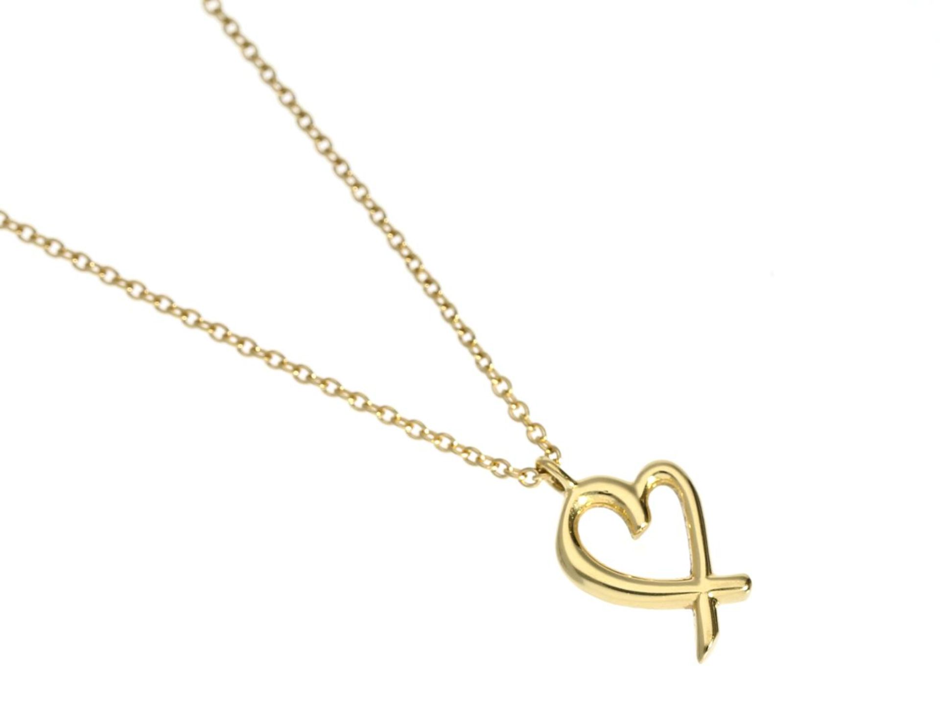 Kette/Anhänger: hochwertiger, neuwertiger Markenschmuck von Tiffany, PALOMA PICASSO "Loving Heart"