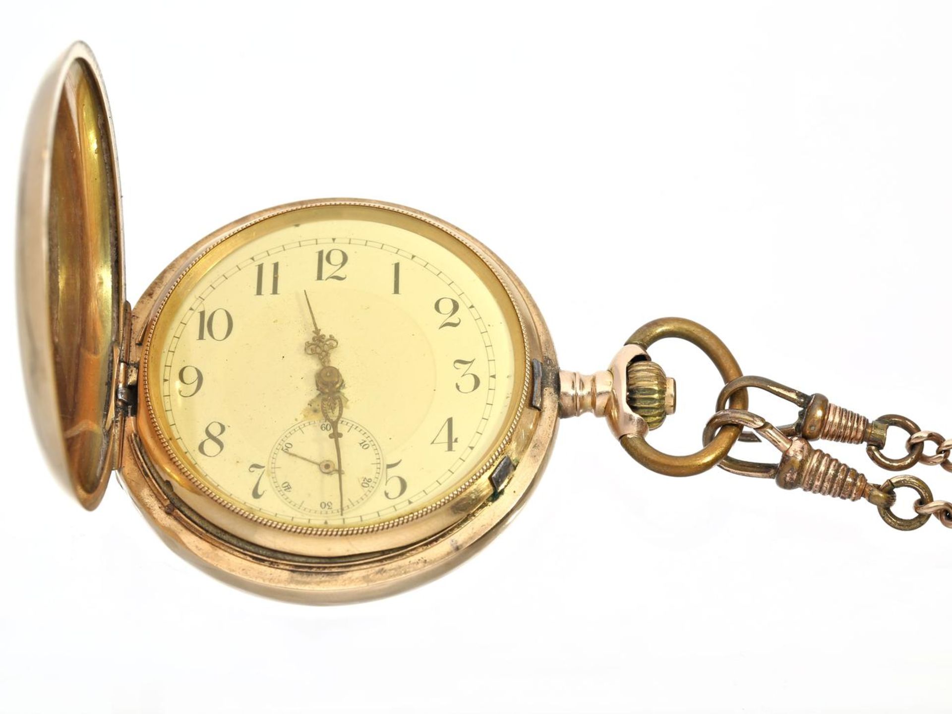 Taschenuhr: Goldsavonnette System Glashütte, um 1900 Ca. Ø52mm, ca. 97g, 14K Gold, alle 3 Deckel aus