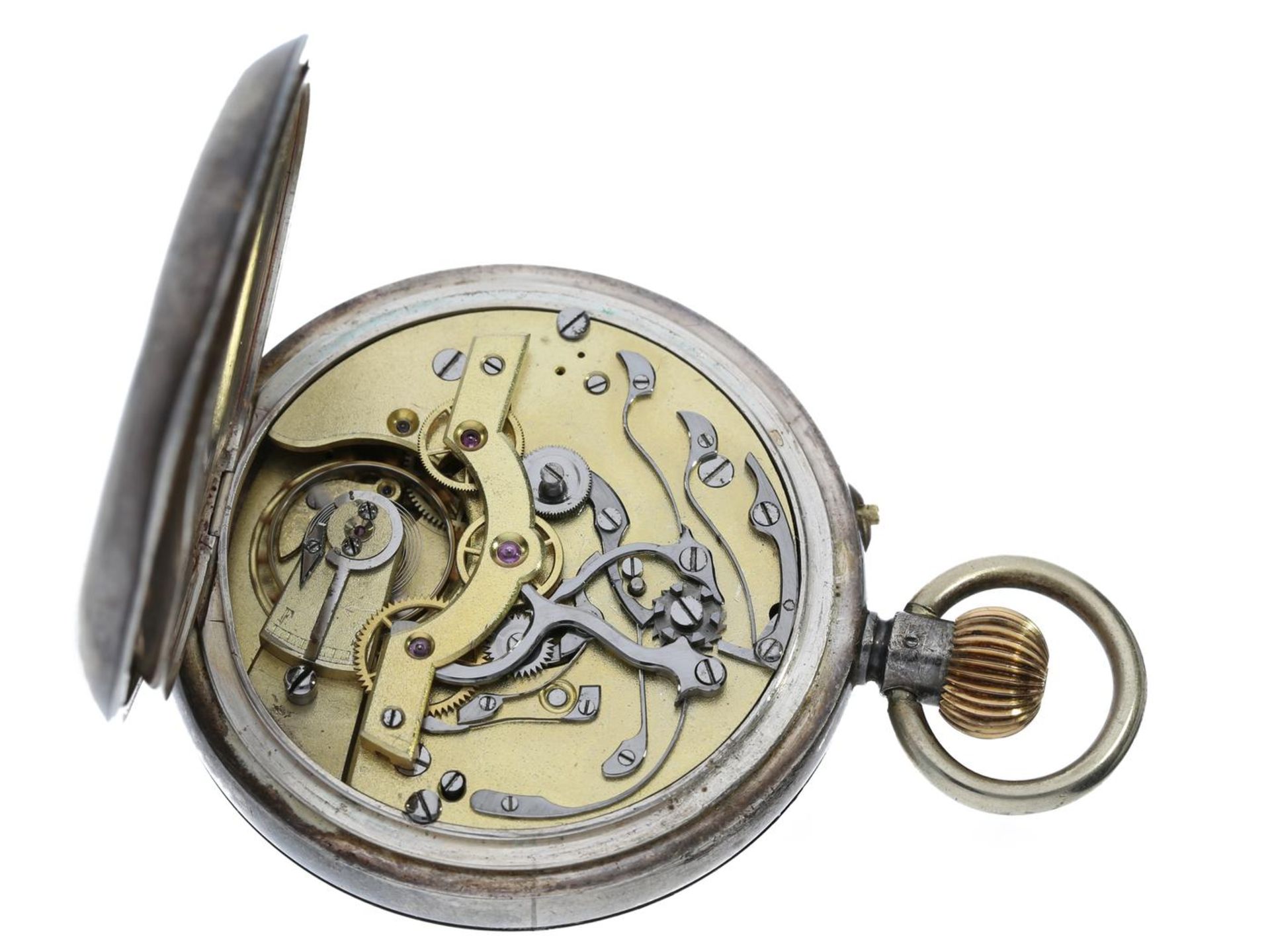 Taschenuhr: extrem seltener Chronograph mit Regulatorzifferblatt, Smith & Son London, um 1890 Ca. - Bild 2 aus 3