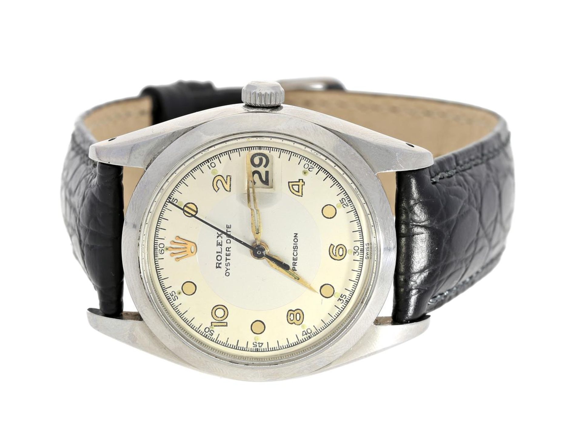 Armbanduhr: vintage Rolex Oyster Date Precision, Ref.6694 von 1960 mit sehr seltenem Zifferblatt Ca.