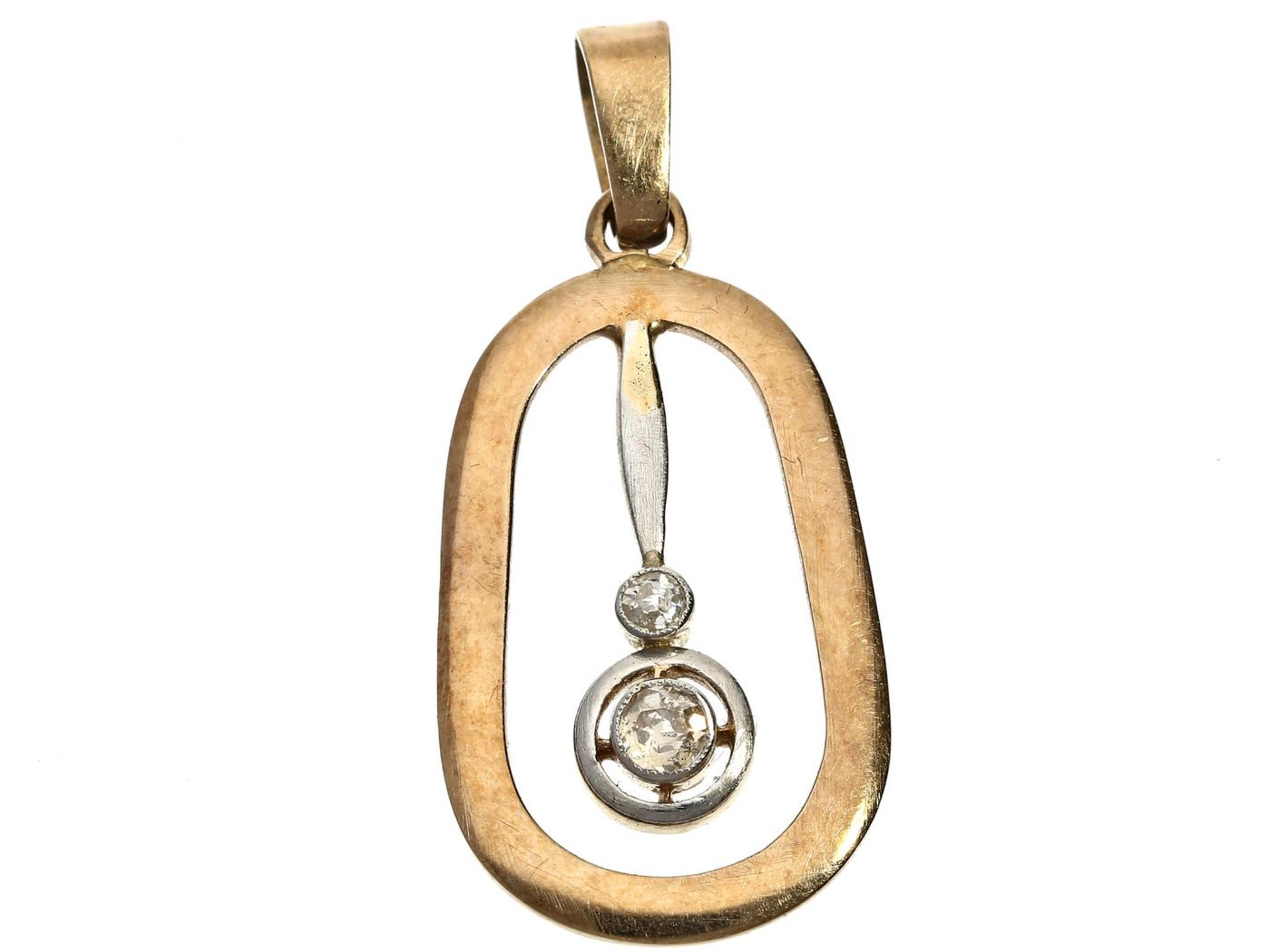 Anhänger: antiker Diamant-Goldschmiedeanhänger, vermutlich aus der Zeit des Art déco Ca. 31 ×