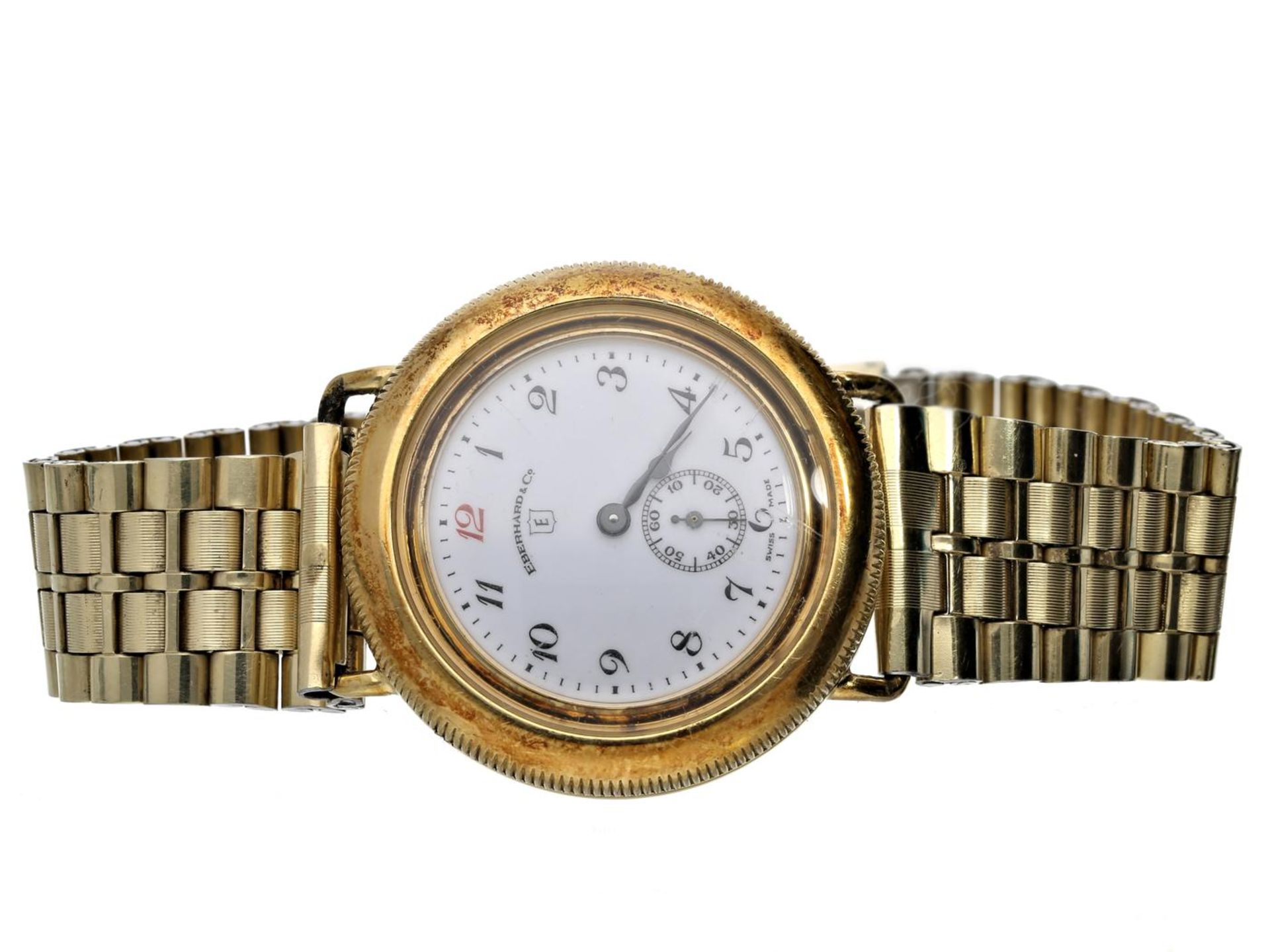 Armbanduhr: limitierte Eberhard & Co. "Calotte Patrouille 1921", von 1989 mit kompletten Papieren