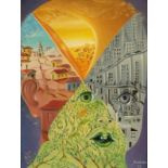 Aronildes Künstler des 20. Jahrhunderts - "Conserevem o verde" - Öl/Lwd. 61 x 45,5 cm. Sign. und