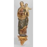 Künstler des 18. Jahrhunderts - Madonna mit Kind - Holz. Polychrom und gold koloriert. Gold