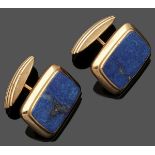 Paar große, dekorative Lapislazuli-Manschettenknöpfe A pair of lapis lazuli-cufflinks Goldschmiede