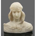 Künstler um 1900 - "Pax" - Alabaster. H. 35 cm. Rückseitig undeutl. bezeichnet. Etwas best.