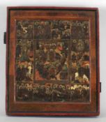 Festikone Russian Icon Russland, 19. Jahrhundert. Tempera/Holz. 31 x 26,5 cm. Zwei