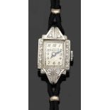 Gruen-Damenarmbanduhr des Art Deco Fa. Gruen Watch & Co, USA. 585er WG, gestemp. Auf dem Gehäuse