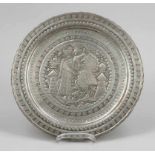 Teller Plate Kupfer. D. 27 cm. Orientalischer Dekor.