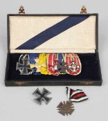Ordensspange Medal Bar Deutschland/Österreich. Buntmetall. Email. Stoff. - Zustand: 1 Orden wurde