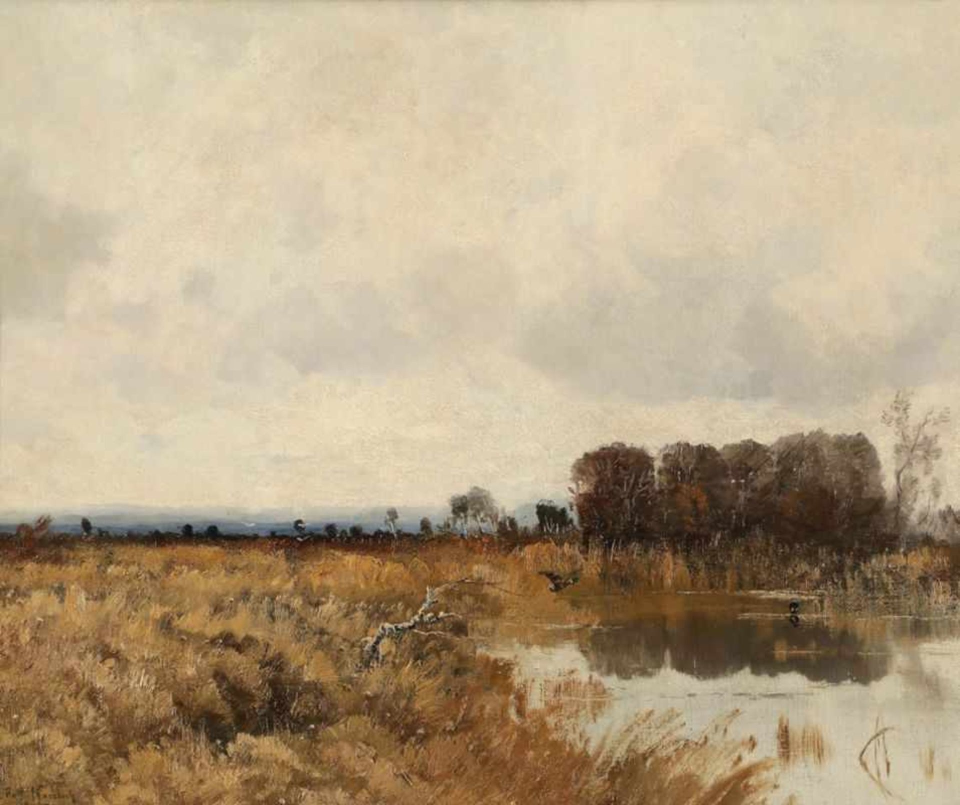 Josef Rolf Knobloch 1891 Böhmisch-Kamnitz - 1964 München Landschaft im Dachauer Moos - Öl/Lwd. 57