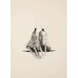 Lynn Chadwick 1914 London - 2003 Strout - Two sitting figures - Lithografie/Papier. 33/100. 34,5 x