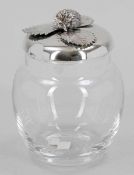 Marmeladendose / Jam Jar 925er Silber. Glas. Punzen: Herst.-Marke, 925. G. 13,5 cm. Gew.: 94 g (ohne