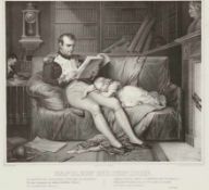 L. Beck Grafiker des 19. Jahrhunderts - "Napoleon und sein Sohn" - Lithografie. 31 x 37,5 cm. 38,5 x