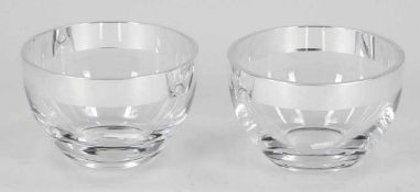 Paar Schale / Pair Bowls Silber. Glas. H. 8,5 cm. D. 13,2 cm. Der Glaskorpus ist mit einer