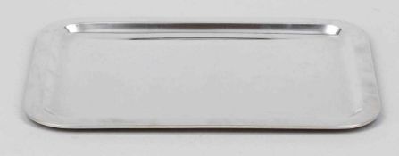 Tablett / Tray 800er Silber. Punzen: Herst.-Marke, 800. 1 x 30 x 22 cm. Gew.: 530 g.