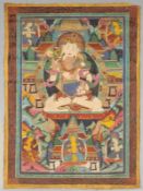 Thangka Nepal, 19. Jahrhundert. - "Vajrasattva" - Gouache/Leinen. 136 x 98 cm. - Zustand: Ohne