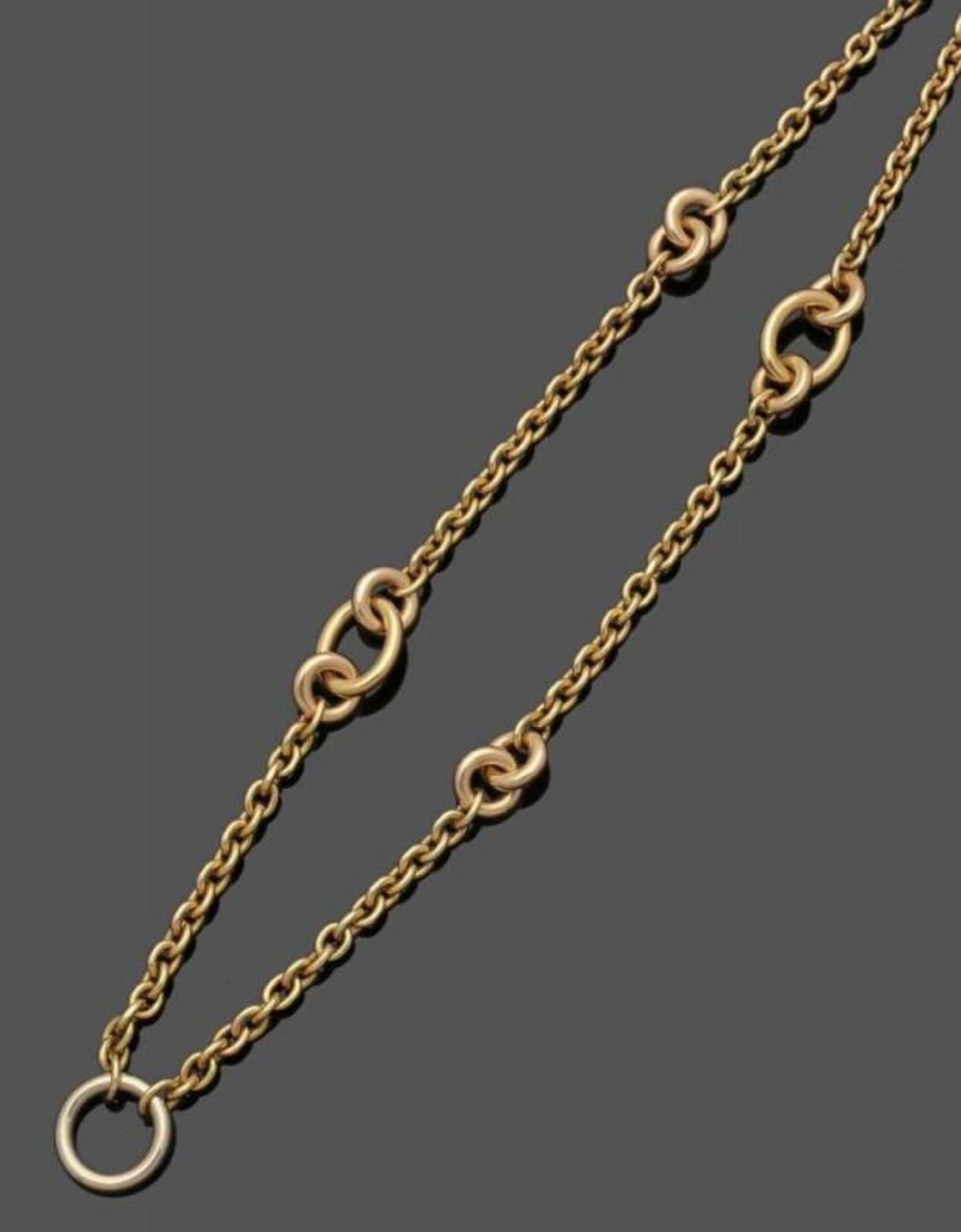 Modisches Goldcollier A modern golden necklace Fa. Pomellato, Italien. 750er GG, gestemp. L. 42 - Bild 3 aus 4