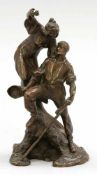 Künstler des 19./20. Jahrhunderts - Hirte und Nymphe - Bronze. Braun patiniert. H. 23 cm. Attribut