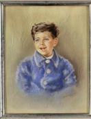 Gáspár Anni Felekiné 1902 Budapest - 1992 Budapest - Junge mit blauem Mantel - Pastellkreiden/