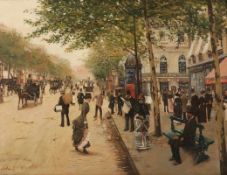 Ar. Arkonov Russischer Künstler des 20. Jahrhunderts - Französische Straßenszene der Belle