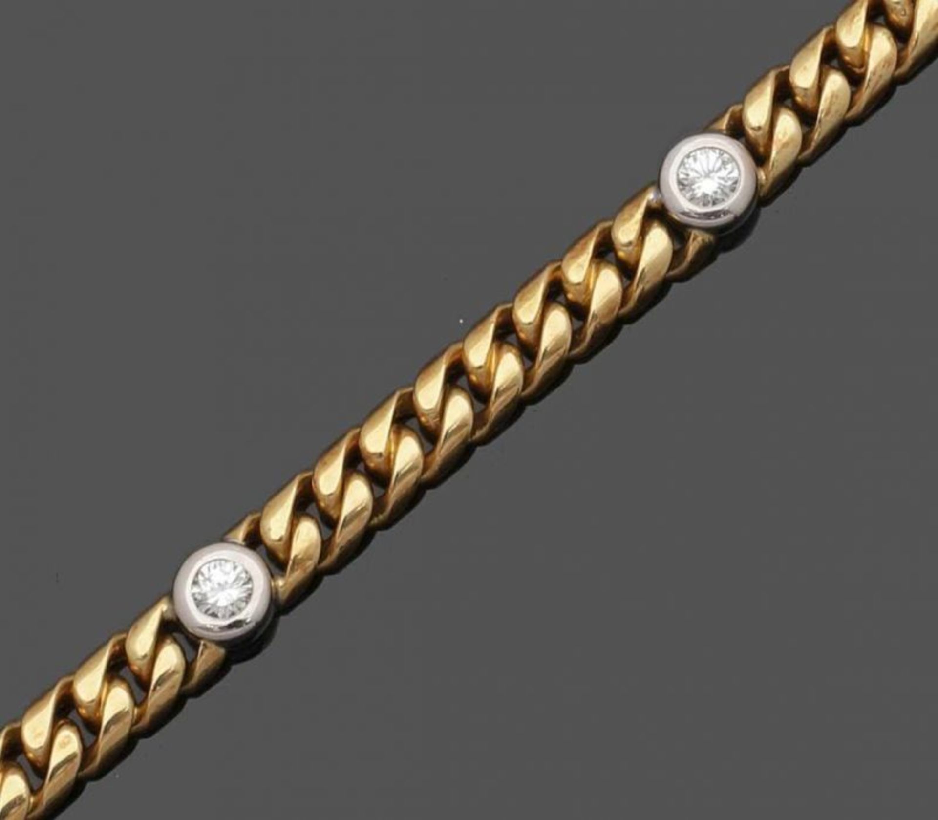 Zeitloses Panzerarmband mit Brillanten An elegant diamond bracelet Fa. Wempe, Hamburg. 1990er Jahre. - Bild 2 aus 4