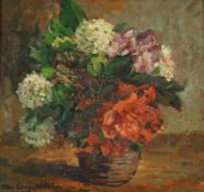 Otto Lang-Wollin 1881 Kassel - 1958 San Remo - "Blumen" - Tempera/Hartfaser. 38 x 43 cm. Sign. l.