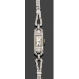 Damenarmbanduhr des Art Deco mit üppigem Diamantbesatz Fa. Henry Sandoz, Schweiz (Uhrwerk). Fa.