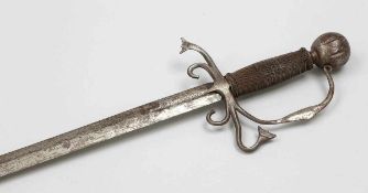 Rapier Wohl 18. Jahrhundert. Eisen. L. 103,5 cm. Auf der Klinge bez.: MEFECIT AV GVSTA (?). -