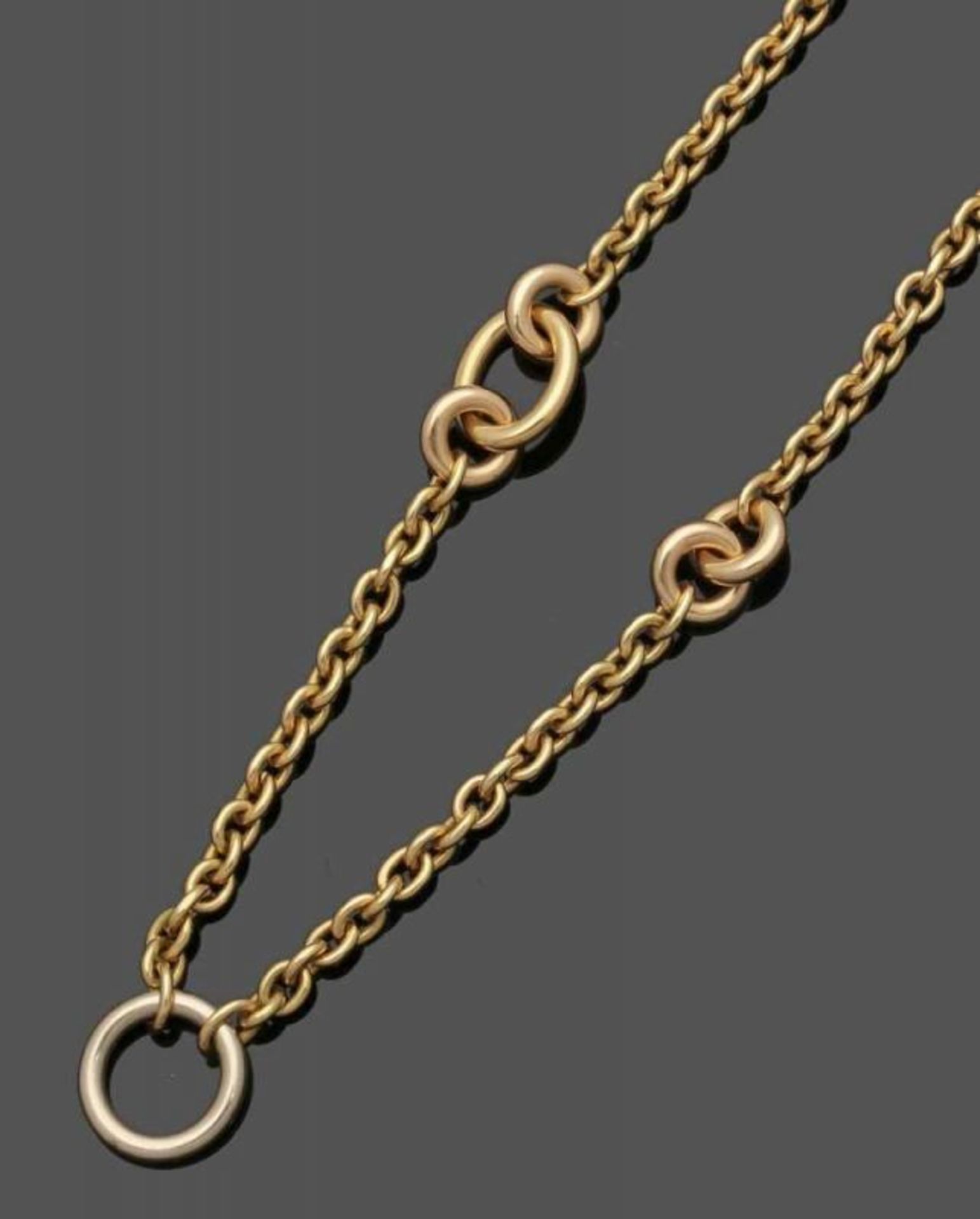 Modisches Goldcollier A modern golden necklace Fa. Pomellato, Italien. 750er GG, gestemp. L. 42 - Bild 2 aus 4