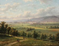 Eduard Alexander Hilverdink 1846 Amsterdam - 1891 Amsterdam - Blick über Freiburg im Breisgau - Öl/