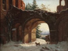 Carl Georg Adolf Hasenpflug 1802 Berlin - 1858 Halberstadt Schule des - Ruine in verschneiter