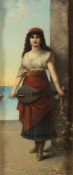 Egisto Ferroni 1835 Lastra a Signa - 1912 Florenz - Zwei Italienerinnen mit Instrumenten - Öl/Lwd (