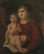 Künstler des 18. Jahrhunderts - Madonna mit Kind - Öl/Lwd. Ränder doubl. 63,5 x 52,5 cm. Rahmen.