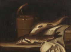 Pierre Nichon um 1600 - c. 1660 attr. - Stillleben mit Spiegelkarpfen und Messingtopf - Öl/Lwd.
