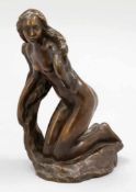 Jan Stursa 1880 Nové Mesto na Morave - 1925 Prag - Kniender weiblicher Akt - Bronze. Braun