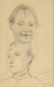 Hans Dahl 1849 Hadanger - 1937 Balestrand - Zwei Figurenstudien - Bleistift/Papier (2). 21 x 14 cm