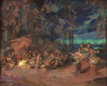 Konstantin Alexejewitsch Korowin 1861 Moskau - 1939 Paris - Zigeuner am Lagerfeuer (Gypsies) - Öl/