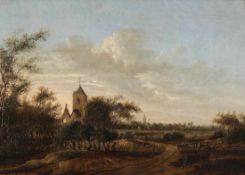Anthonie Jansz van der Croos 1606/07 Alkmar - 1662/63 Den Haag - Landschaft mit Dorfkirche - Öl/