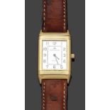 Jaeger-LeCoultre-Armbanduhr Fa. Jaeger LeCoultre, Schweiz. Modell: Reverso. 750er GG, gestemp.