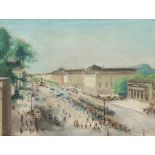 Paul Paeschke 1875 Berlin - 1943 Berlin - Unter den Linden - Pastellkreiden/Papier. 36 x 48 cm.