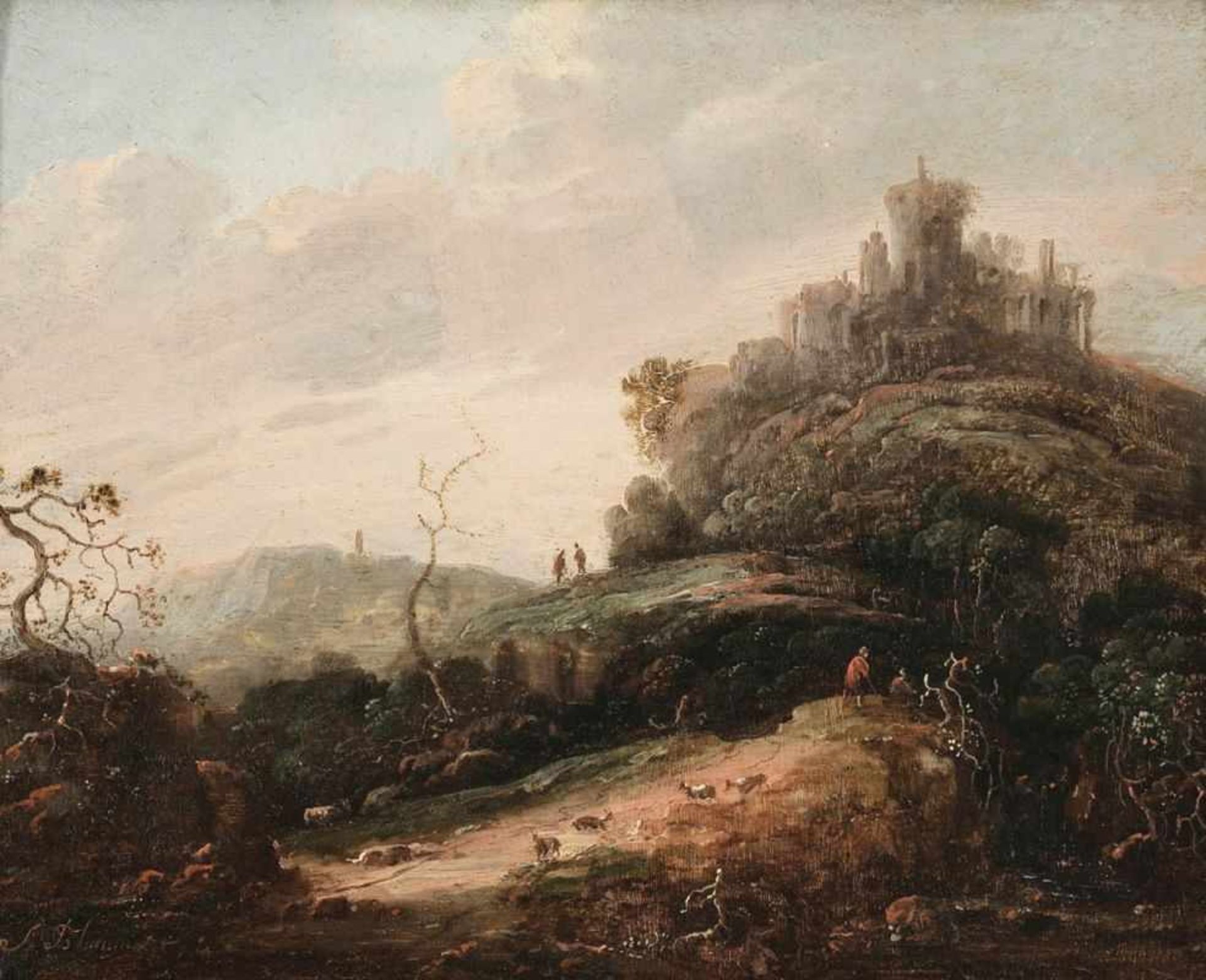 Abraham Blommaert um 1626 Middelburg - nach 1675 (?) Middelburg - Berglandschaft mit Ruine - Öl/